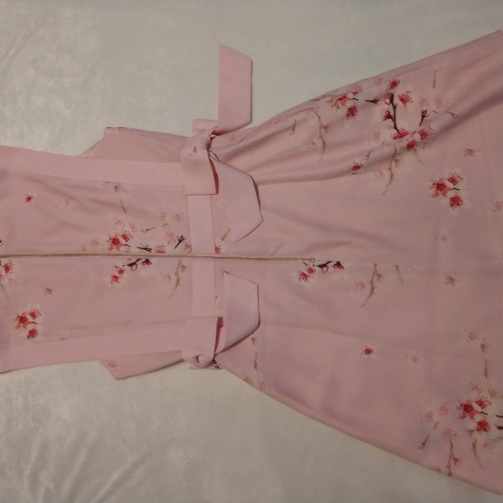 Ted Baker pink floral dress . Size two